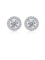 thumb 925 Sterling Silver Cubic Zirconia  Round Minimalist Stud Earring 0
