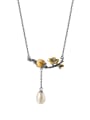 thumb 925 Sterling Silver Imitation Pearl Ladybird  Flower Vintage Tassel Necklace 3