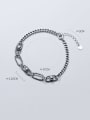 thumb 925 Sterling Silver Irregular Vintage Link Bracelet 1