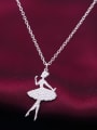 thumb 925 Sterling Silver Angel Minimalist Princess Ballerina Pendant Necklace 1