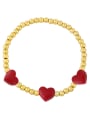 thumb Brass Enamel Heart Trend Beaded Bracelet 2