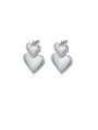 thumb Titanium Steel Heart Minimalist Drop Earring 1