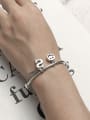 thumb Vintage Sterling Silver With Platinum Plated Simplistic Face Bracelets 1
