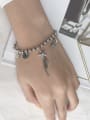 thumb Vintage Sterling Silver With Antique Silver Plated Vintage Round Beads  Chain Bracelets 3