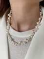 thumb 925 Sterling Silver Freshwater Pearl Geometric Vintage Necklace 3