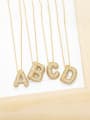 thumb Brass Cubic Zirconia Letter Minimalist Necklace 0
