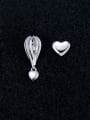 thumb 925 Sterling Silver Asymmetrical Heart Balloon Classic Stud Earring 1