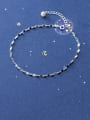 thumb 925 Sterling Silver Minimalist  Imitation Pearl Chain Anklet 1