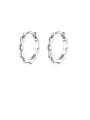 thumb 925 Sterling Silver With White Gold Plated Minimalist Geometric Hoop Earrings 0