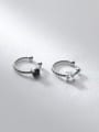 thumb 925 Sterling Silver Cubic Zirconia Round Minimalist Clip Earring 1