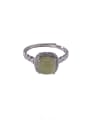 thumb 925 Sterling Silver Jade Square Vintage Band Ring 2
