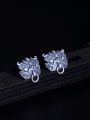 thumb 925 Sterling Silver Lion Vintage Stud Earring 0