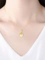 thumb Brass Cubic Zirconia Oval Vintage Necklace 1