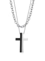 thumb Stainless steel Cross Minimalist Multi Strand Necklace 3