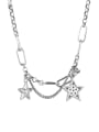 thumb 925 Sterling Silver Geometric Vintage  Vintage Five-Pointed Star Patchwork Necklace 4