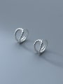 thumb 925 Sterling Silver Hollow double-layer twist Minimalist Clip Earring 0