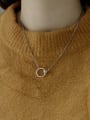 thumb 925 Sterling Silver Smiling Face Circle Necklace 1