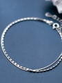 thumb 925 sterling silver simple double layer Chain Anklet 2