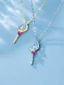 thumb 925 Sterling Silver With Rhinestone Cut Key  Necklaces 1