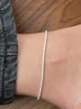thumb 925 Sterling Silver Cubic Zirconia Geometric Dainty Anklet 1