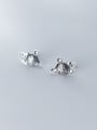 thumb 925 Sterling Silver Mouse Vintage Stud Earring 0
