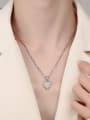 thumb 925 Sterling Silver Cubic Zirconia Heart Classic Necklace 1