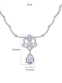 thumb Brass Cubic Zirconia Luxury Water Drop Earring and Necklace Set 4