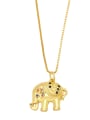 thumb Brass Cubic Zirconia  Hip Hop Elephant Pendant Necklace 2