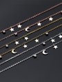thumb 925 Sterling Silver Moon Minimalist Multi Strand Necklace 2