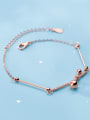 thumb 925 Sterling Silver Bead Fashion asymmetrical round bar  Bracelet 1