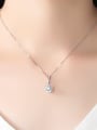 thumb 925 sterling silver simple flower Cubic Zirconia Pendant Necklace 1