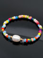 thumb Stainless steel Freshwater Pearl Multi Color Geometric Bohemia Stretch Bracelet 2