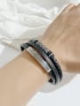 thumb Stainless steel Artificial Leather Geometric Hip Hop Set Bangle 3