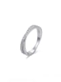 thumb 925 Sterling Silver With Platinum Plated Simplistic Irregular Midi Rings 0