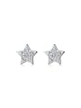 thumb 925 Sterling Silver Rhinestone Star Minimalist Stud Earring 0