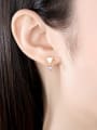 thumb 925 Sterling Silver Shell Triangle Minimalist Stud Earring 1