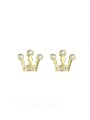 thumb Alloy Rhinestone Crown Cute Stud Earring 0