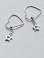 thumb 925 Sterling Silver Heart Minimalist  Five-Pointed Star Pendant Drop Earring 2