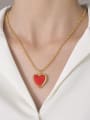 thumb Stainless steel Enamel Heart Hip Hop  Bead Chain Necklace 1
