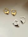 thumb 925 Sterling Silver Smooth Heart Minimalist Huggie Earring 0