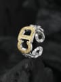 thumb 925 Sterling Silver Letter Vintage Tang grass pattern CD Band Ring 2