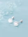 thumb 925 Sterling Silver Round Cubic Zirconia   Minimalist Stud Earring 3
