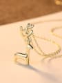 thumb 925 sterling silver simple lovely deer Pendant Necklace 2