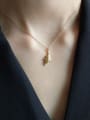 thumb 925 Sterling Silver Fashion Gold Leaf Pendant Necklace 1