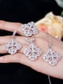 thumb Brass Cubic Zirconia Luxury Flower  Earring Ring and Necklace Set 3