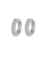 thumb 925 Sterling Silver Cubic Zirconia Geometric Minimalist Huggie Earring 0