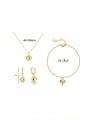 thumb Brass Minimalist Heart  Earring Bangle And Necklace Set 1