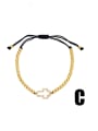 thumb Brass Cubic Zirconia Cross Hip Hop Adjustable Bracelet 3