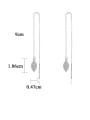 thumb 925 Sterling Silver Cubic Zirconia Tassel Minimalist Threader Earring 2