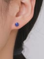thumb 925 Sterling Silver Synthetic Opal Geometric Dainty Stud Earring 2